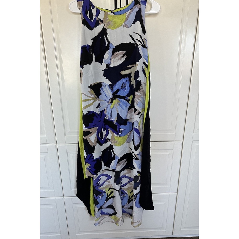Vince Camuto Blue Yellow Floral Sheath Dress Size 10 - Picture 1 of 5